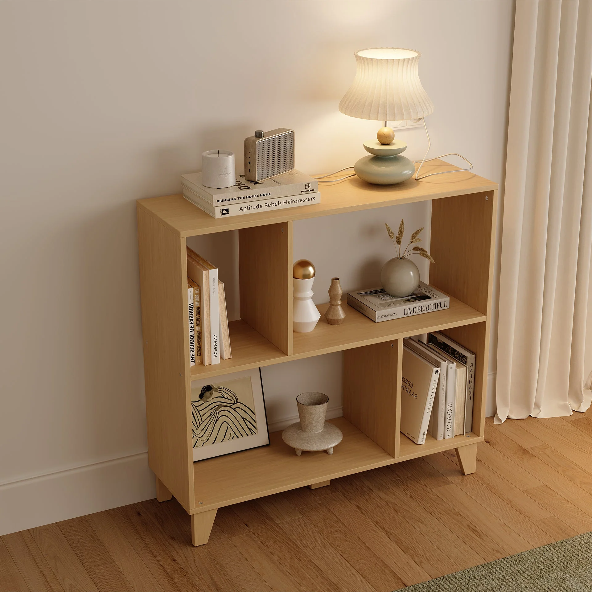 Wairio Bookshelf Storage Shelf - Oak - Image 4