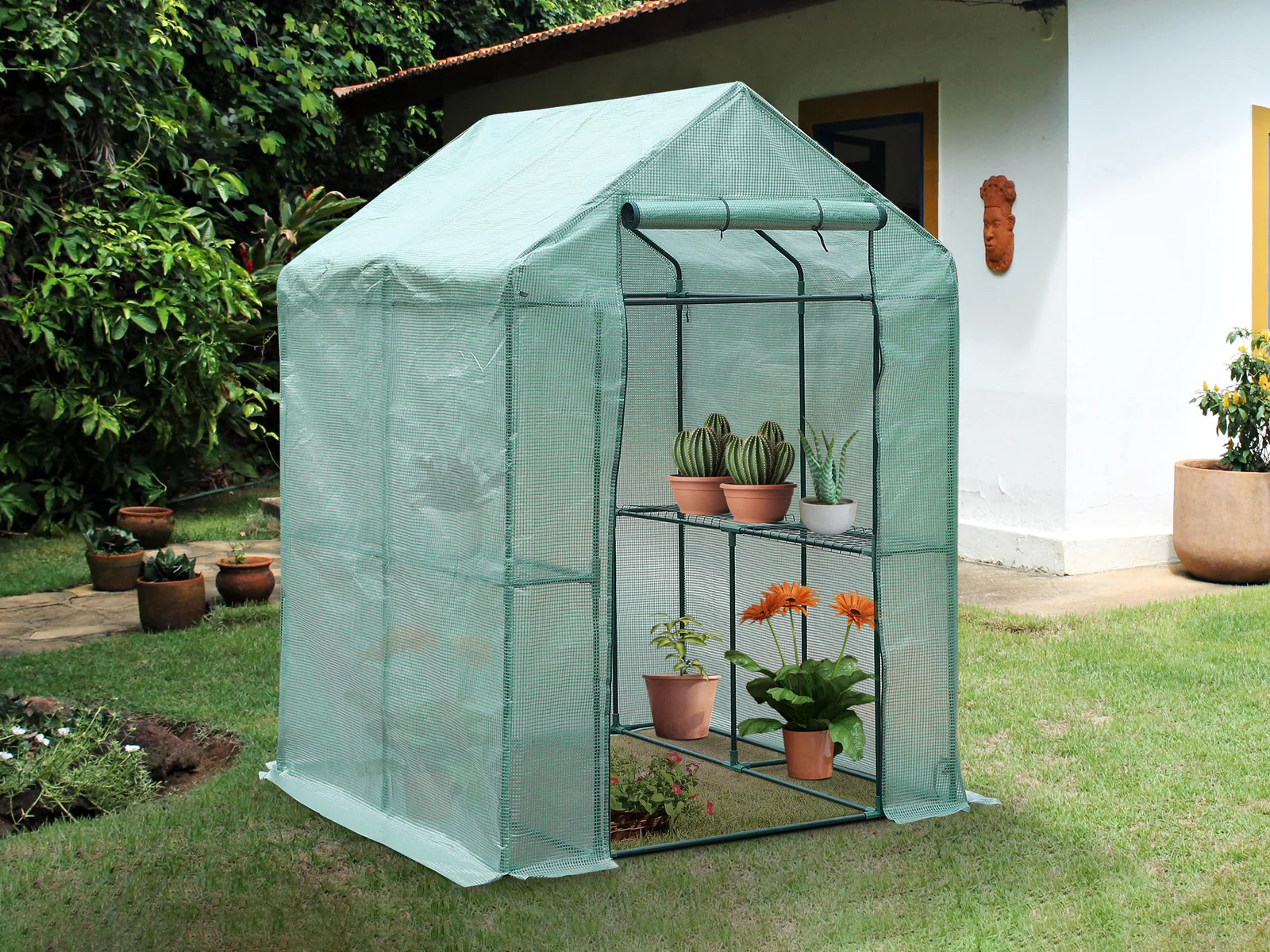 Walk-In Greenhouse 1.45 x 1.45 x 2M - GREEN - Image 10