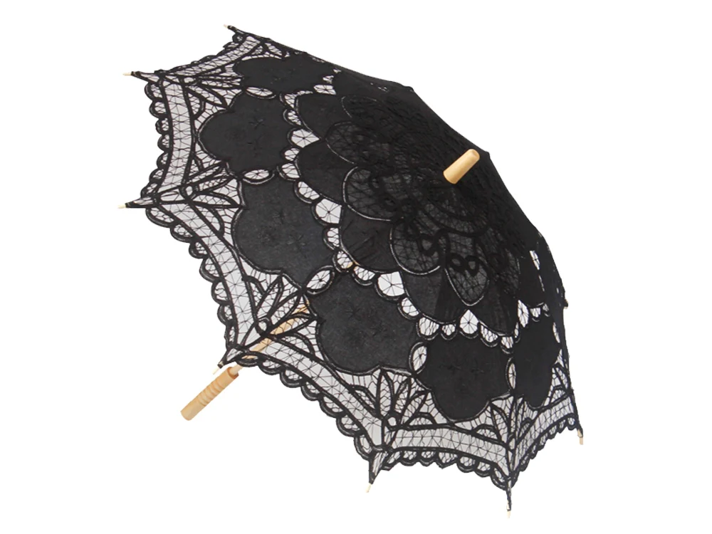 Wedding Umbrella Lace Umbrella for Wedding Party BLACK - Image 3