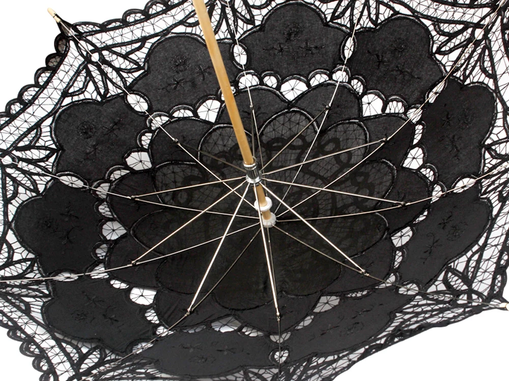 Wedding Umbrella Lace Umbrella for Wedding Party BLACK - Image 7
