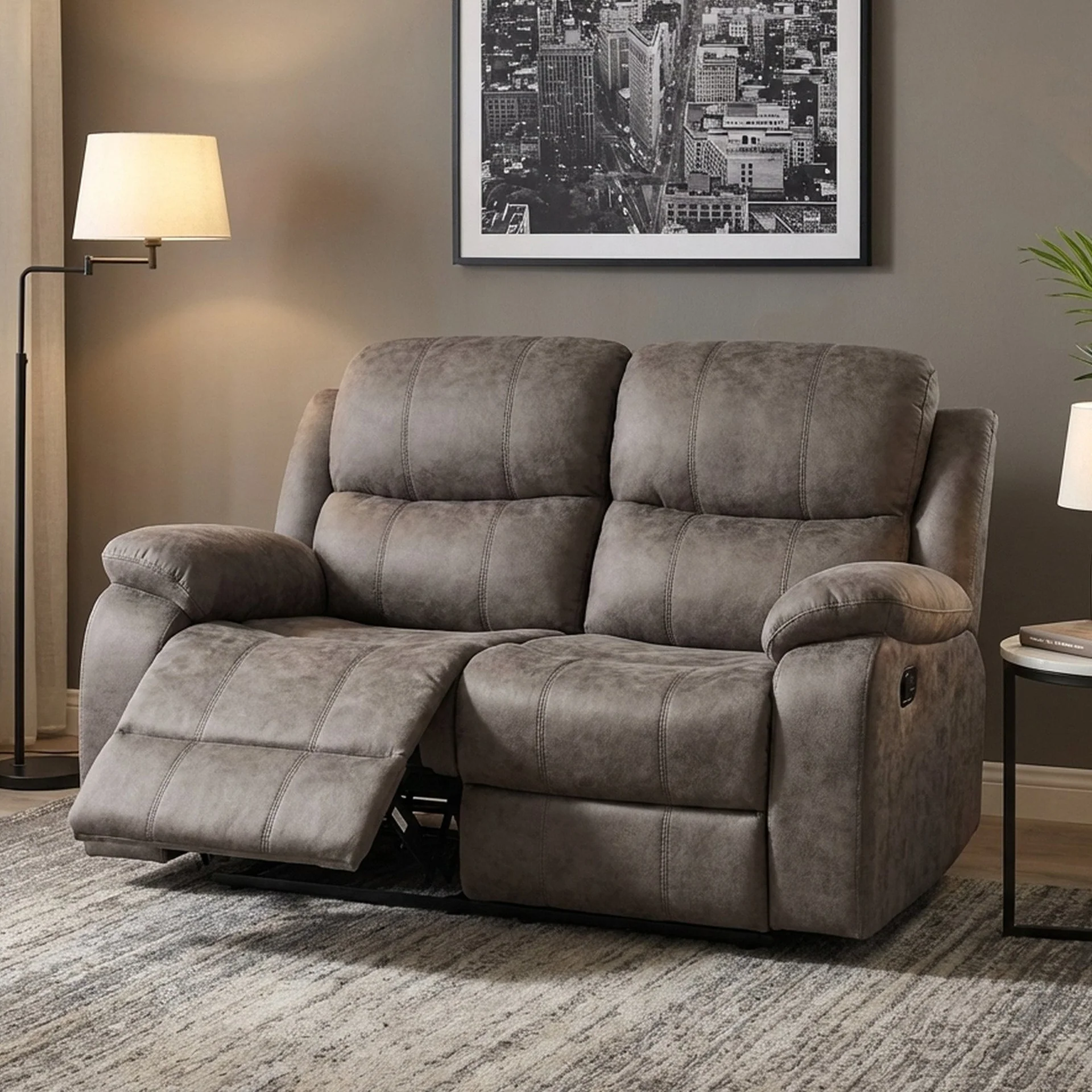 Wilson Manual 2 Seater Recliner Sofa - Brown - Image 4