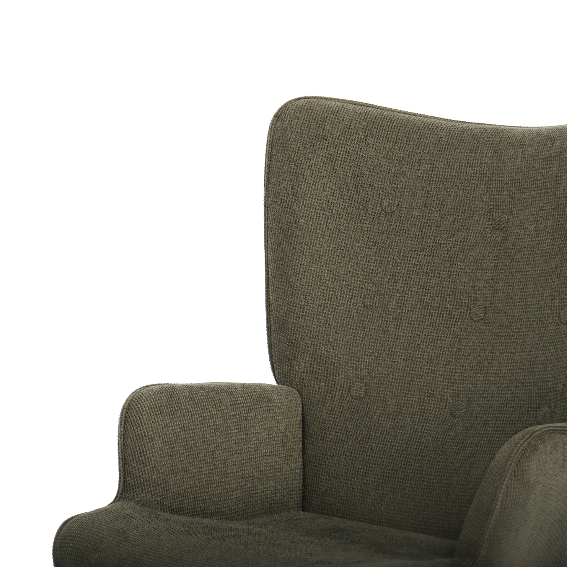 Wing Velvet Armchair - Dark Green - Image 11