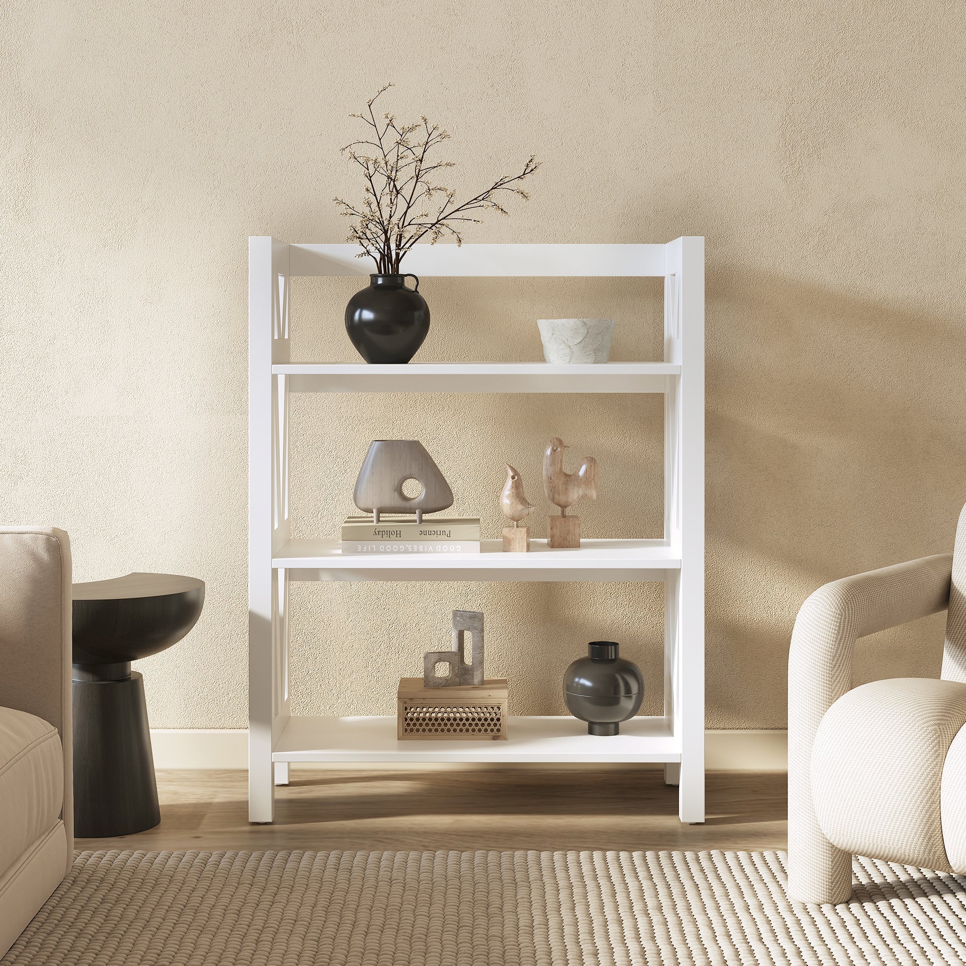 Wister 3 Tier Bookshelf - White