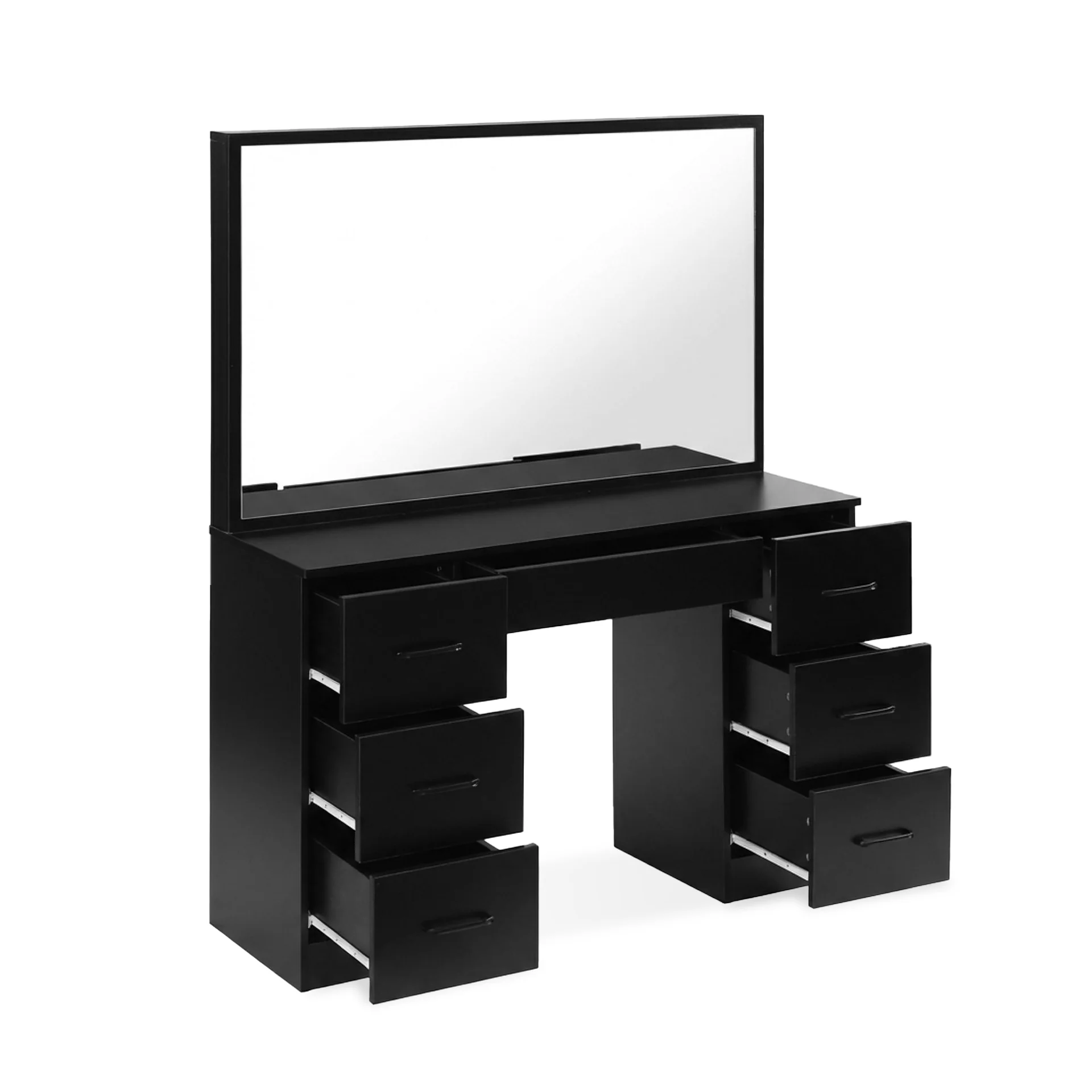 Wisteria 2 Piece Dressing Table with Mirror & Stool Set - Black - Image 8