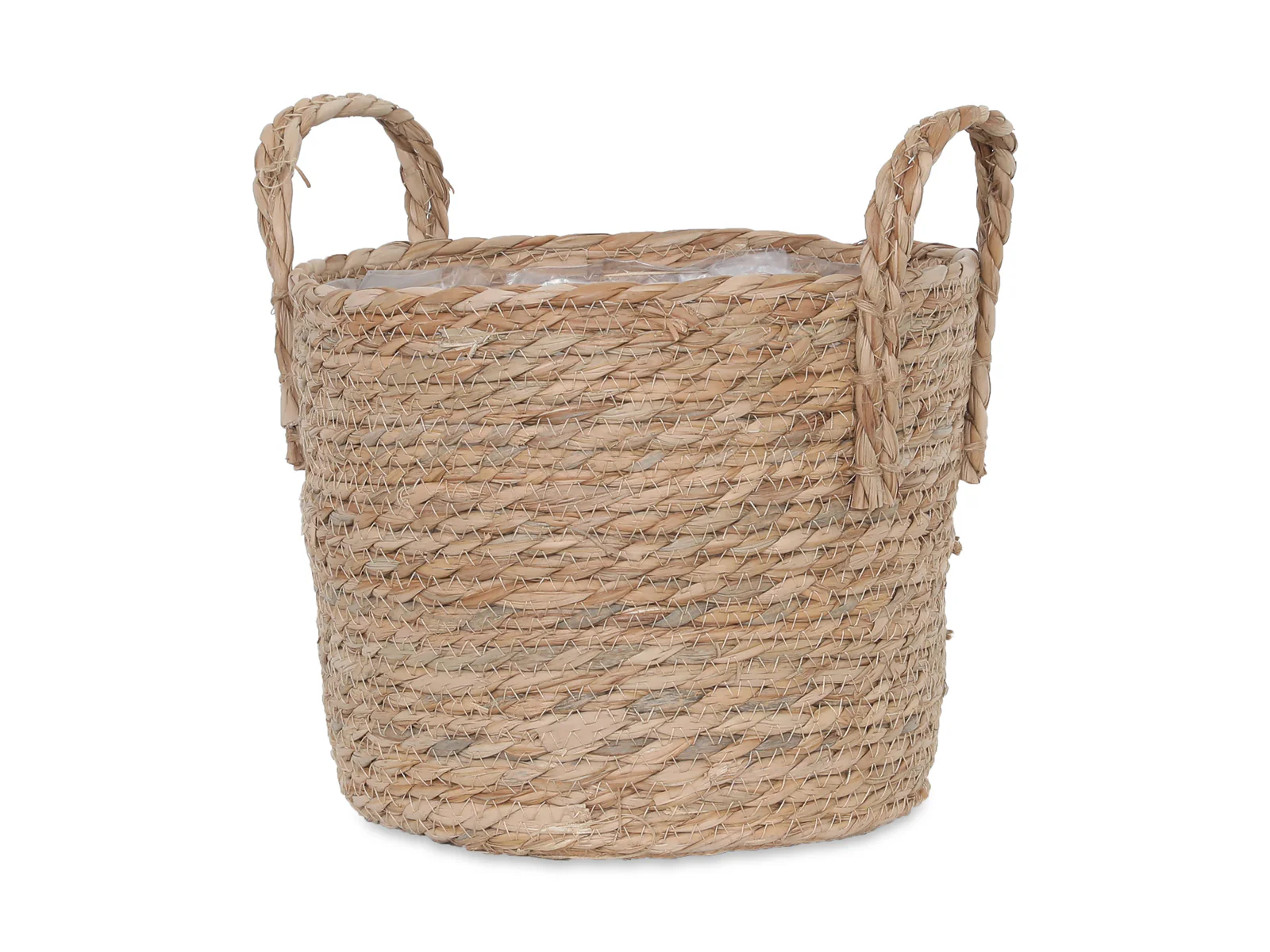 Woven Straw Basket with Handle Planter pot 3PCS - Image 3