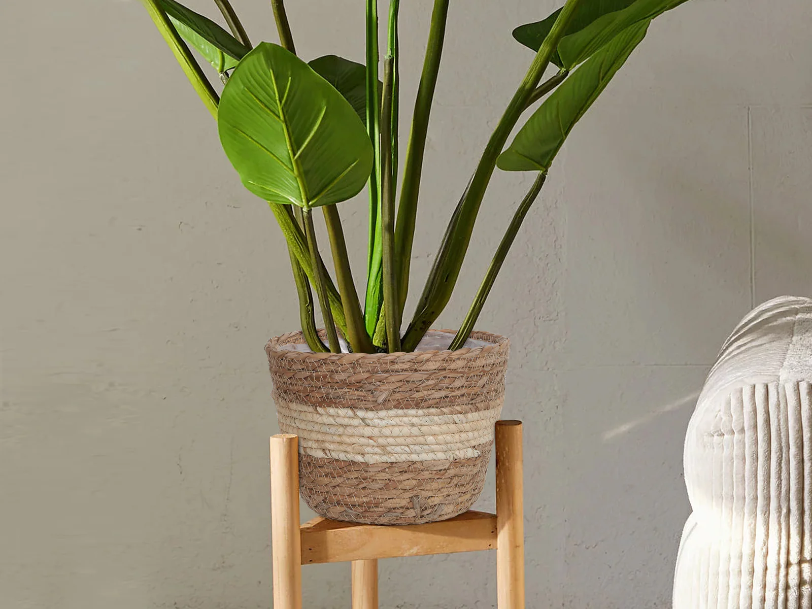 Woven Straw Baskets Indoor Planter Pot 2PCS - Image 6