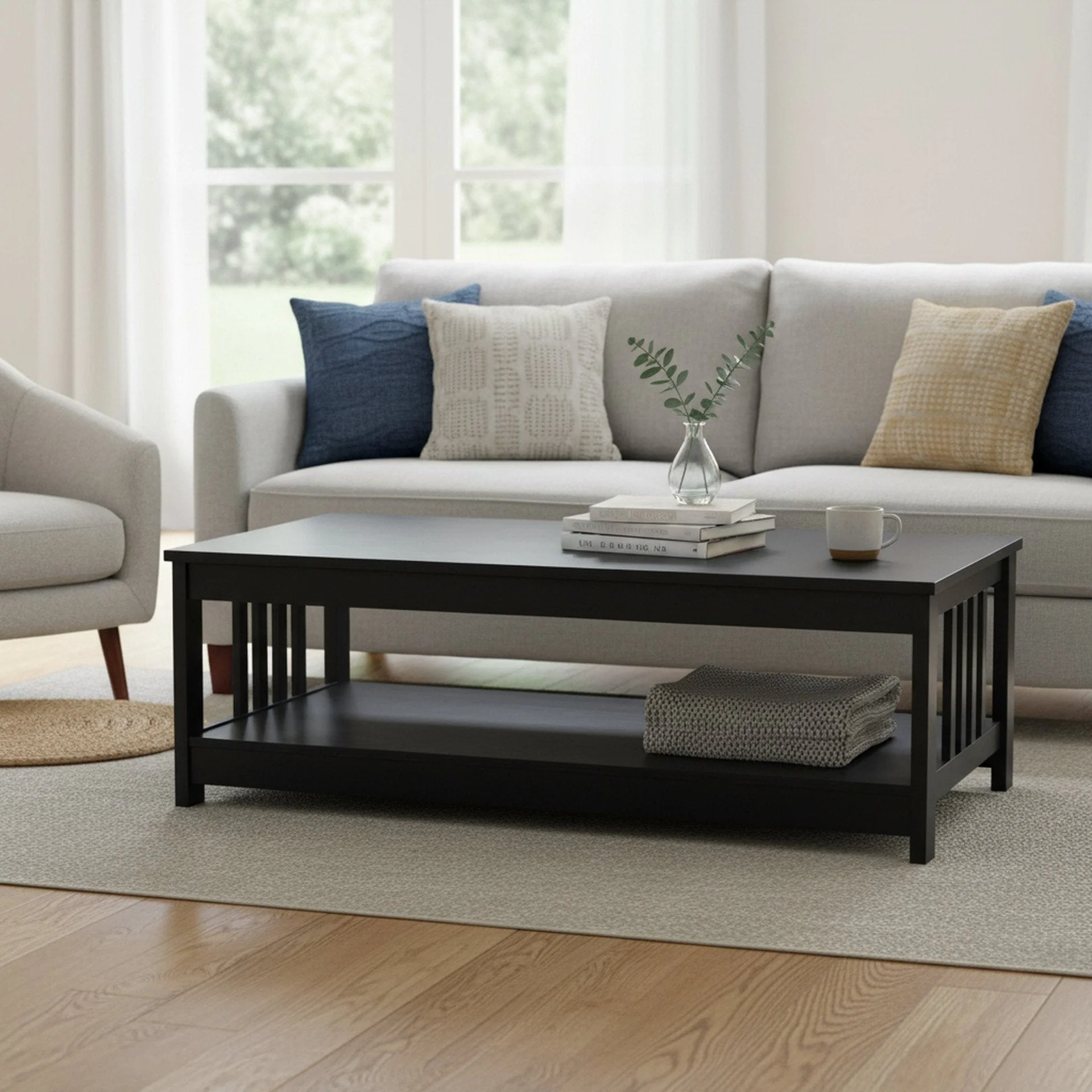Wular Rectangle Coffee Table - Black - Image 7