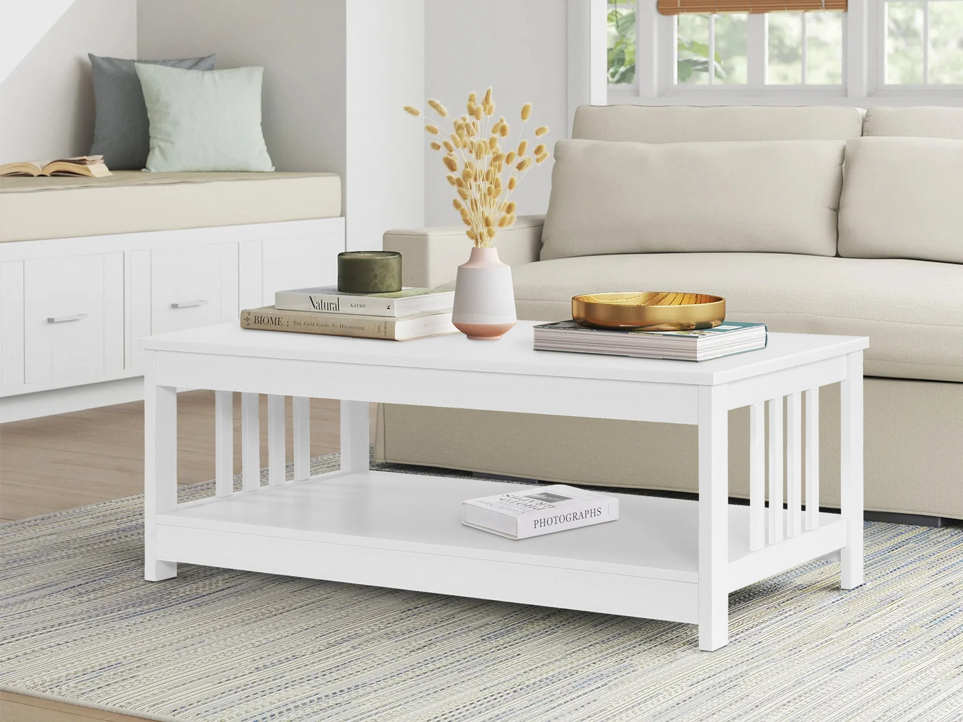 Wular Rectangle Coffee Table - White - Image 4