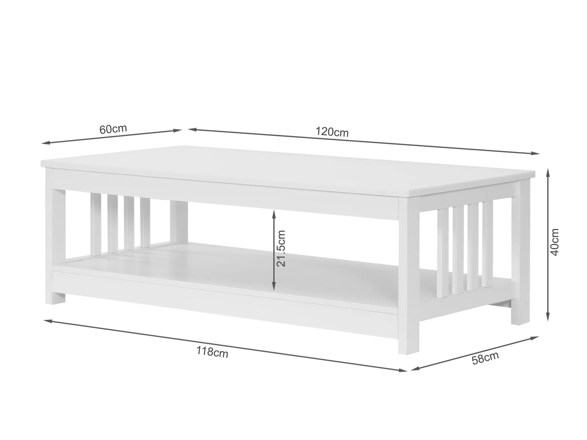 Wular Rectangle Coffee Table - White - Image 8