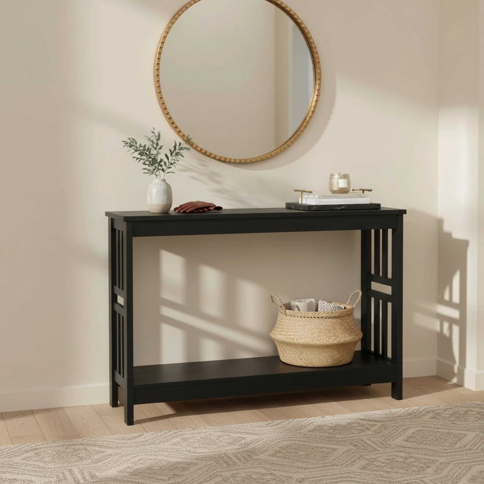 Wular Wooden Console Table - Black