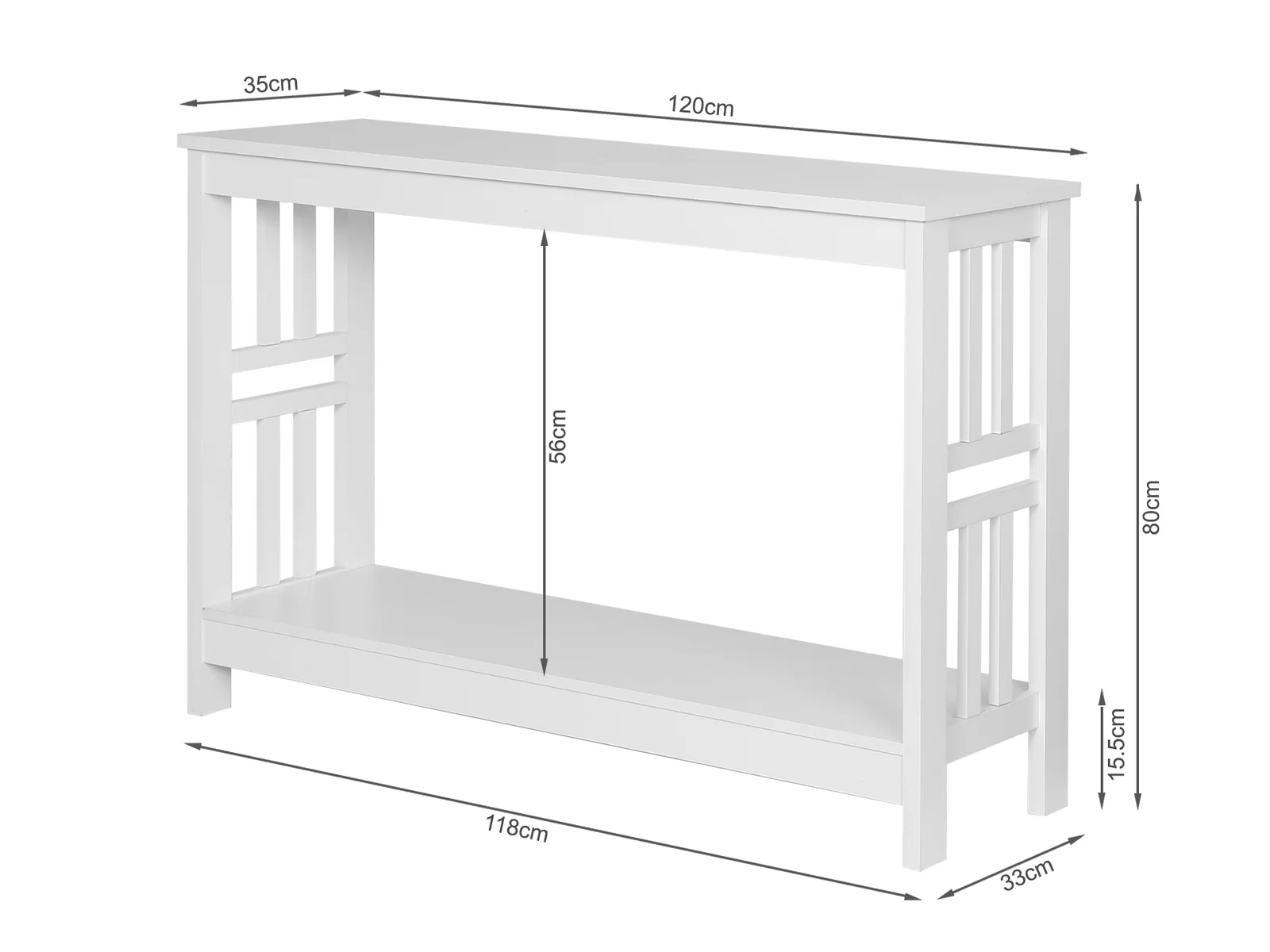 Wular Wooden Console Table - White - Image 5