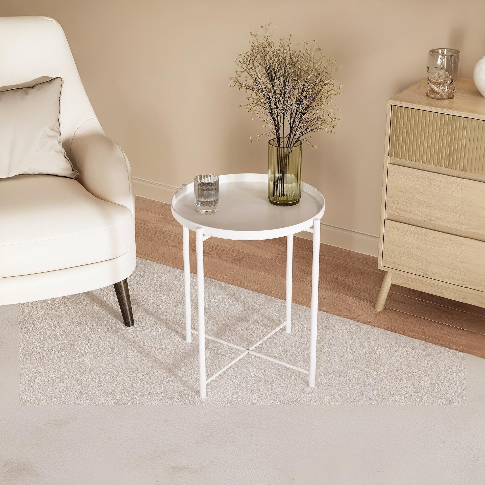 Xenia Round Coffee Table - White - Image 2
