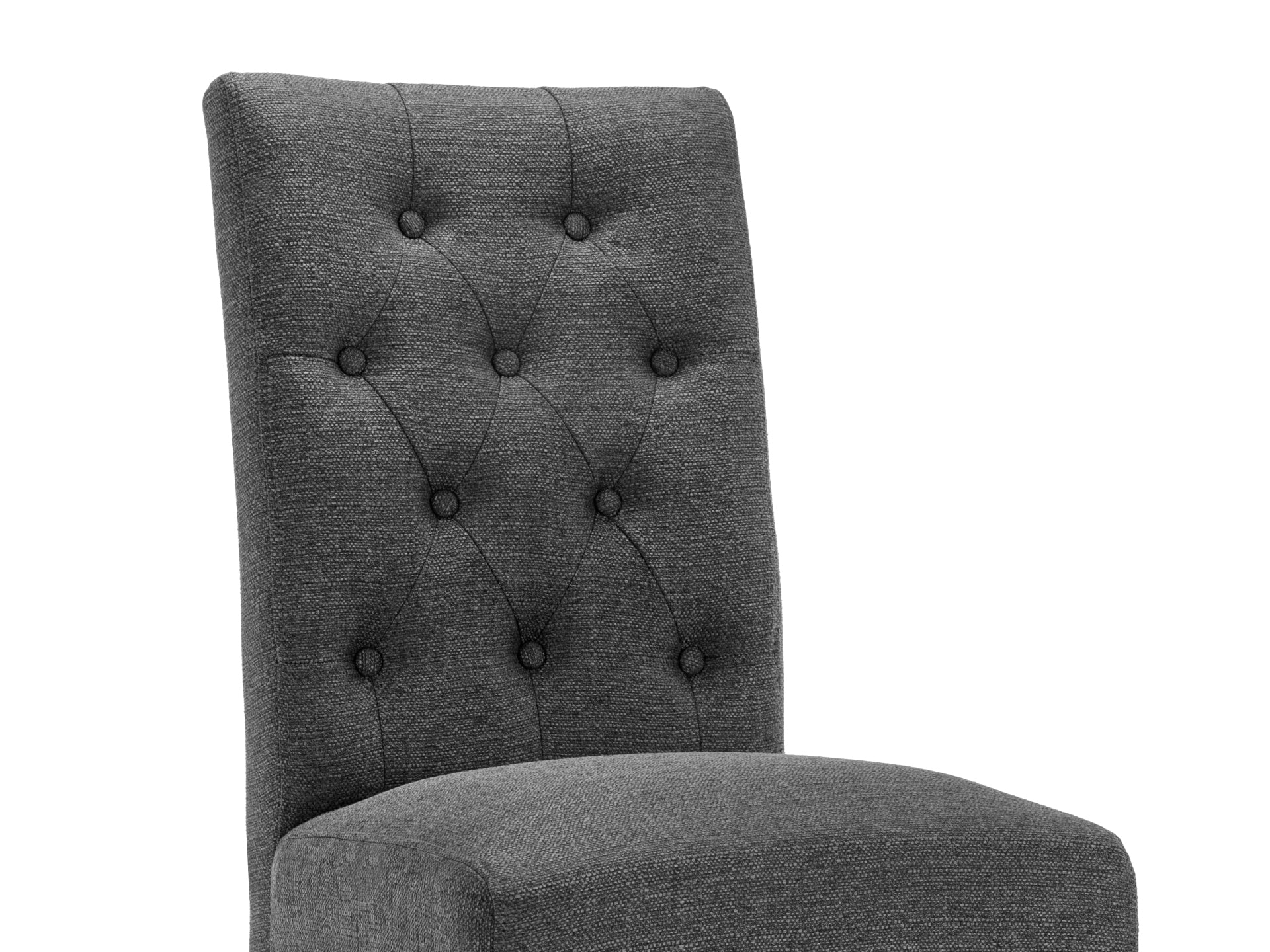 Lucia Upholstered Dining Chair - Set of 2 - Dark Grey - Image 5
