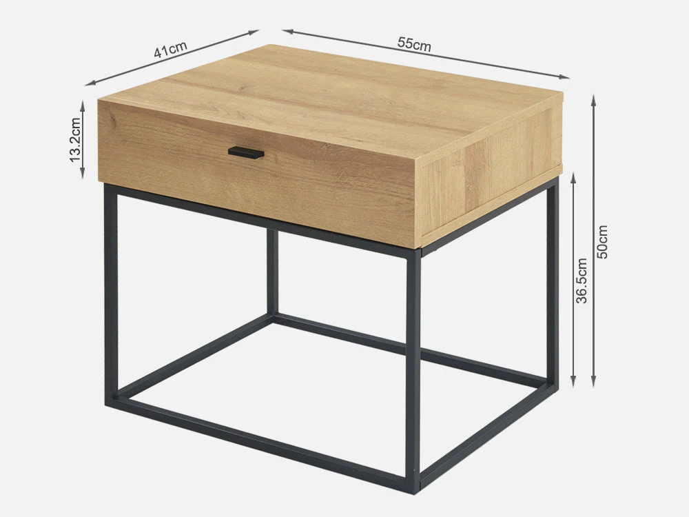 XOAN Wooden Bedside Table - OAK - Image 12