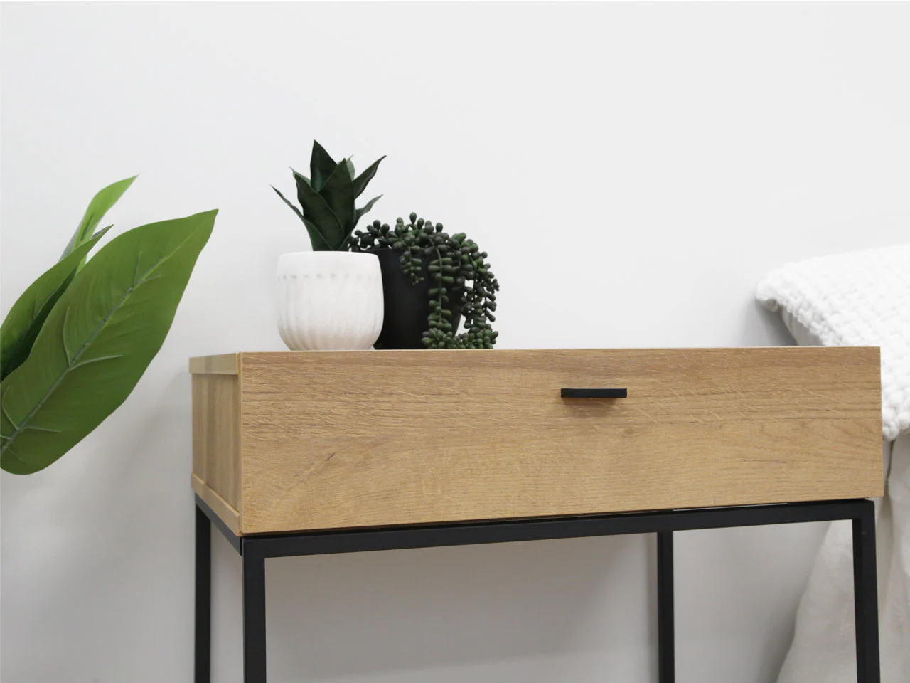 XOAN Wooden Bedside Table - OAK - Image 2