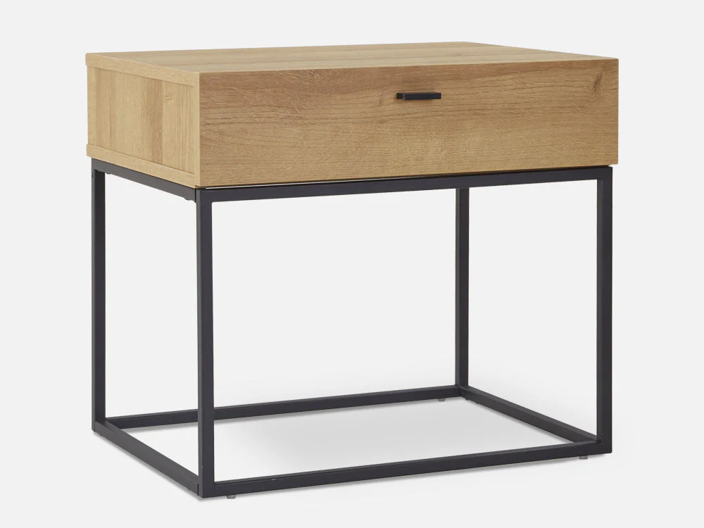 XOAN Wooden Bedside Table - OAK - Image 4
