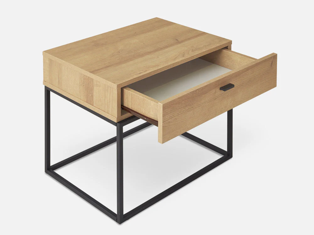 XOAN Wooden Bedside Table - OAK - Image 7