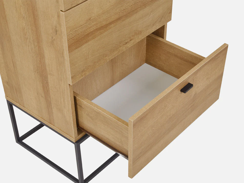 XOAN Wooden Tallboy 4 Drawers - OAK - Image 13