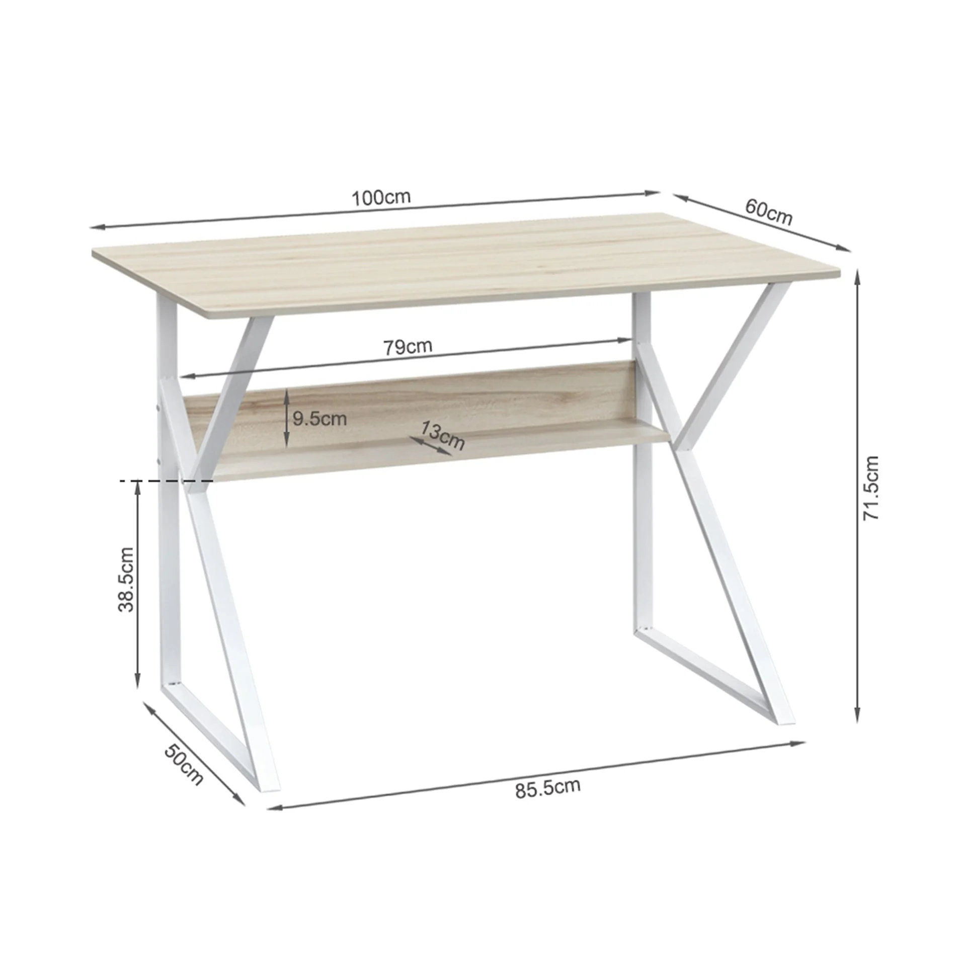 Yael 100cm Computer Desk - Maple - Image 9