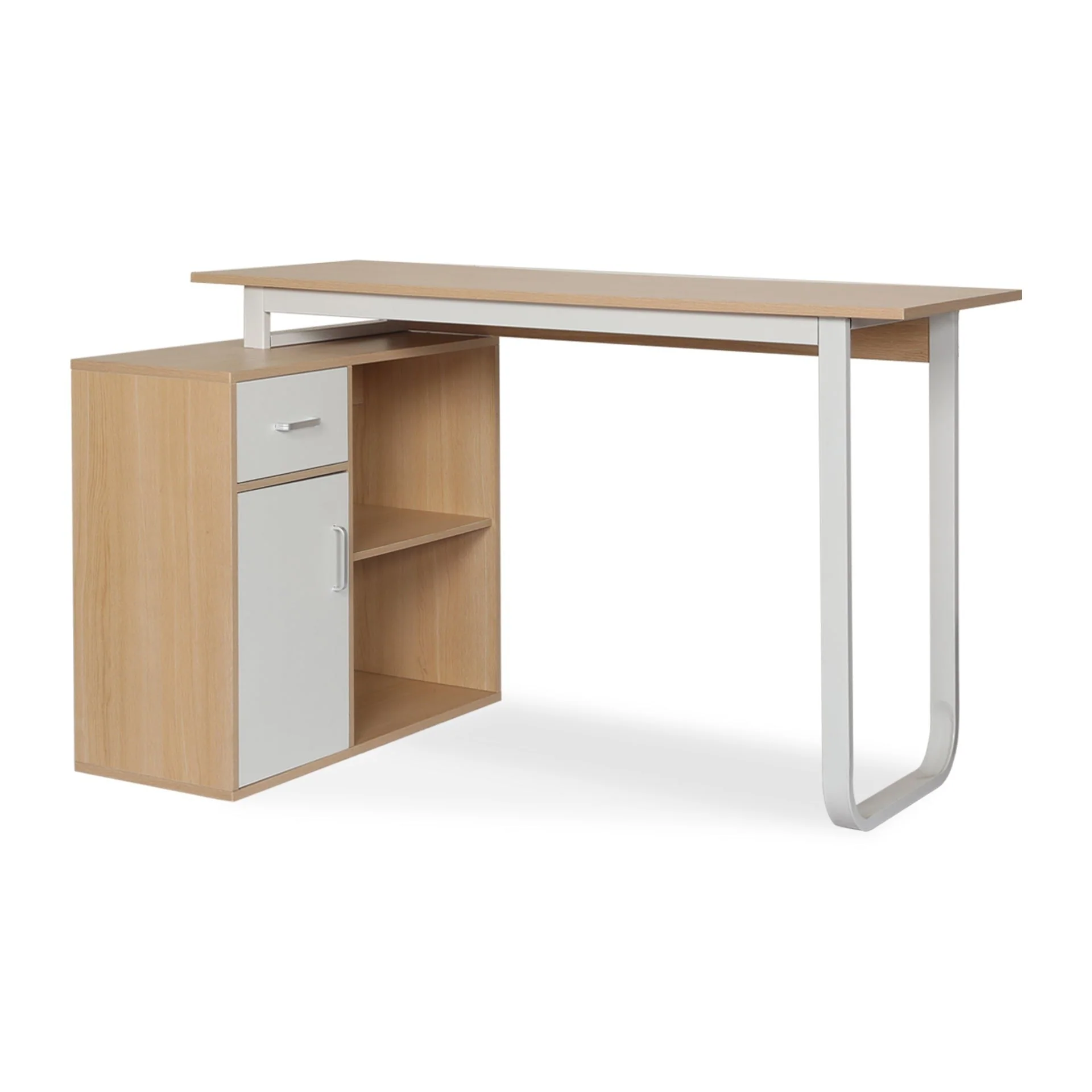 Yates 120cm Computer Desk with Left Cabinet - Oak - Image 6
