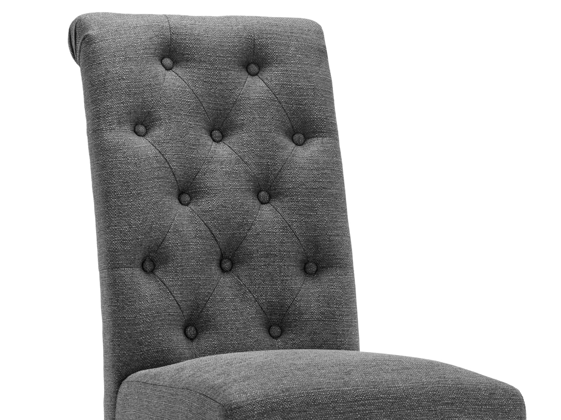Zoey Upholstered Dining Chair - Set of 2 - Dark Grey - Image 5