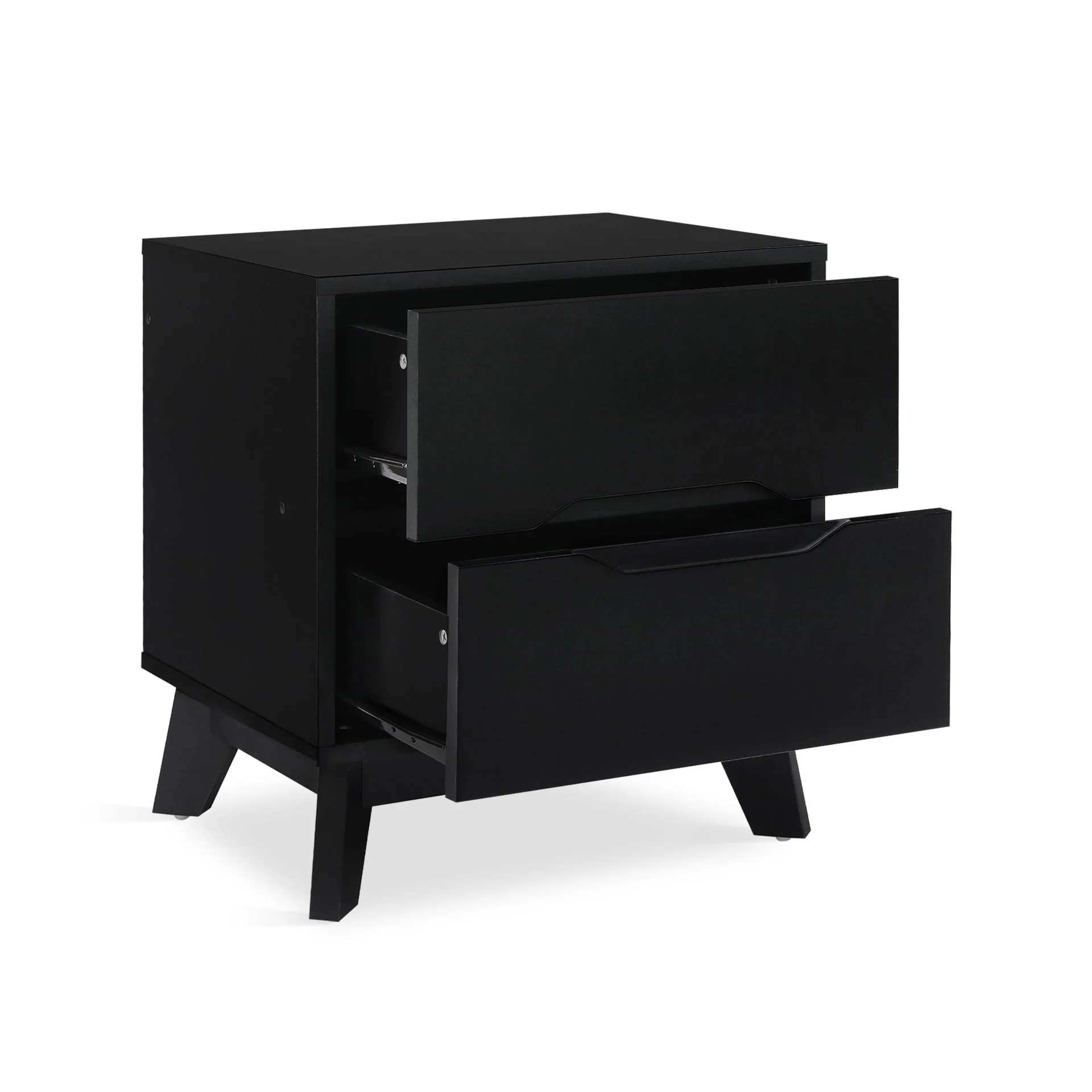 Zora 2 Drawer Bedside Table - Black - Image 11