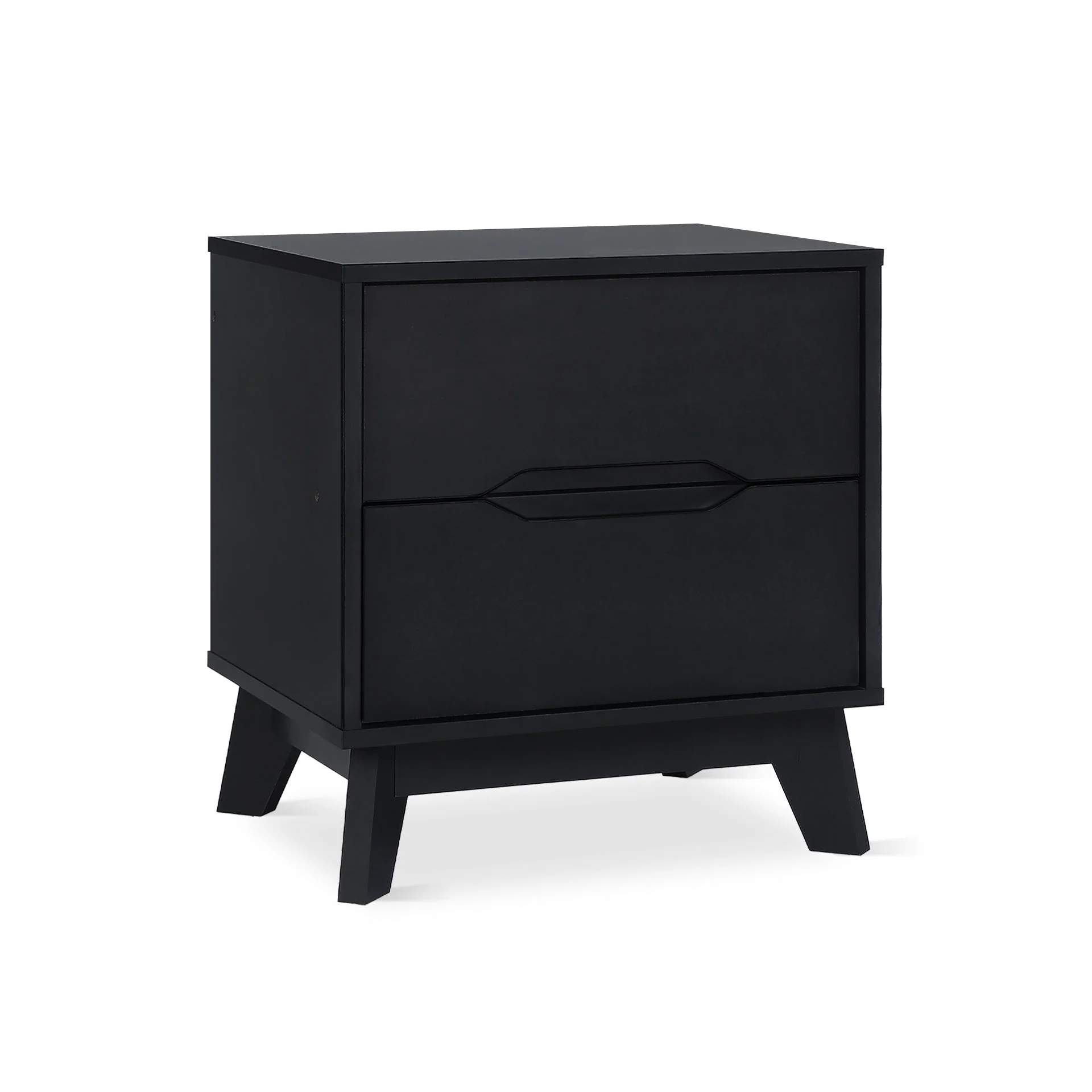 Zora 2 Drawer Bedside Table - Black - Image 9